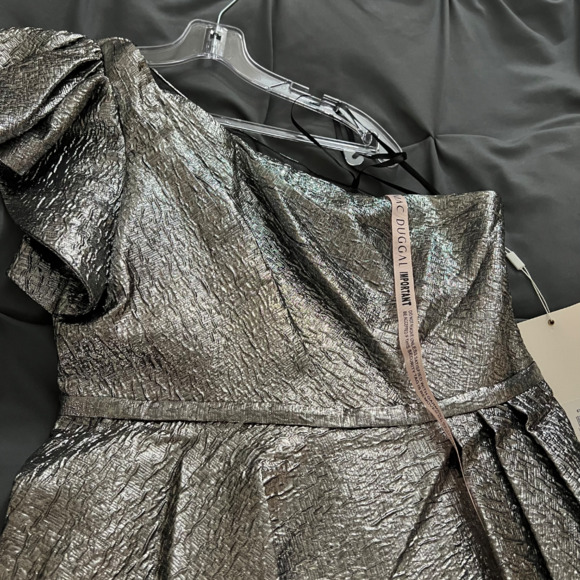 Mac Duggal One Shoulder Bow Midi Dress 67906 - Picture 7 of 11